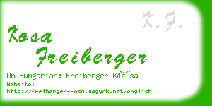 kosa freiberger business card